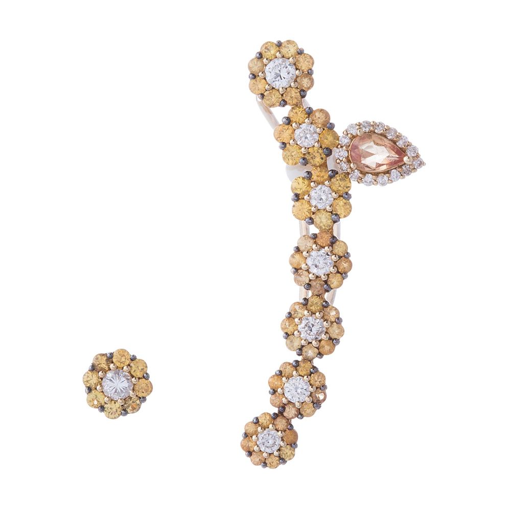 Aretes B Blossom de oro amarillo, oro blanco y diamantes - Joyería -  Colecciones